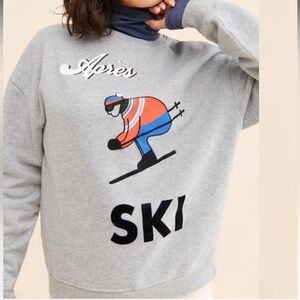 New Anthropologie x Kule The Raleigh Après Ski Sweatshirt Sz S Grey